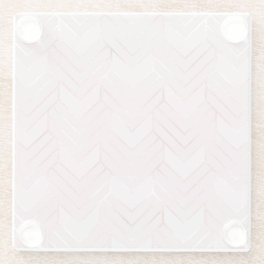 Rose Gold Hört Glitzer Muster. Glasuntersetzer (Rückseite)