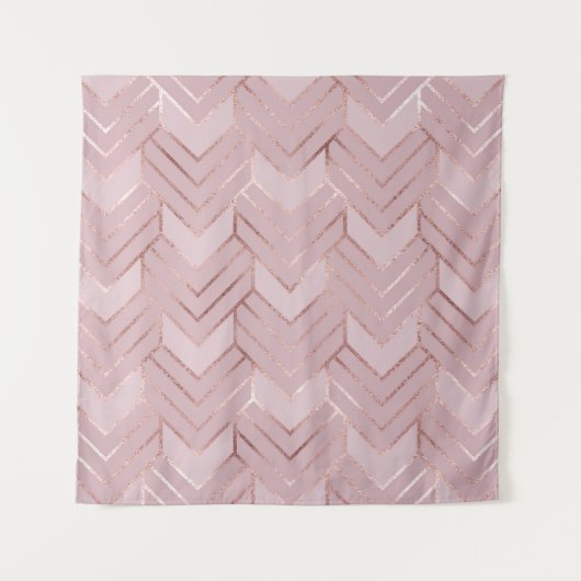 Rose Gold Hört Glitzer Muster. Wandteppich (Vorderseite)