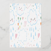 Rose Gold hört über den Rainbow Birthday Foil Folieneinladung (Rückseite)