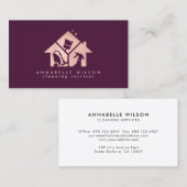 Rose Gold House Clearing Services Business Card Visitenkarte (Vorne/Hinten)