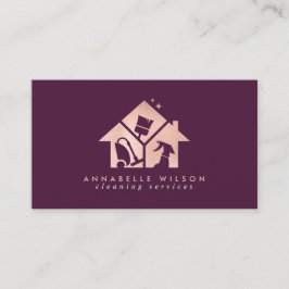 Rose Gold House Clearing Services Business Card Visitenkarte