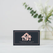 Rose Gold House Clearing Services Business Card Visitenkarte (Stehend Vorderseite)
