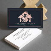 Rose Gold House Clearing Services Business Card Visitenkarte