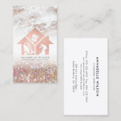 Rose Gold House Clearing Services Business Card Visitenkarte (Vorne/Hinten)