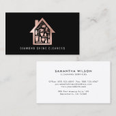 Rose Gold House Reinigungsdienste Visitenkarte (Vorne/Hinten)