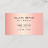 Rose Gold Housekeeping Reinigungsservice Visitenkarte (Rückseite)
