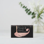 Rose Gold Housekeeping Reinigungsservice Visitenkarte (Stehend Vorderseite)