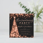 Rose Gold Housewarming Party Weihnachtsfeiertage Einladung (Stehend Vorderseite)