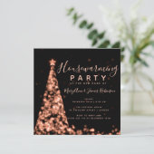 Rose Gold Housewarming Party Weihnachtsfeiertage Einladung (Stehend Vorderseite)