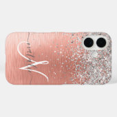 Rose Gold Hübsch Girl Silver Glitzer Funkelnd Case-Mate iPhone Hülle (Rückseite (Horizontal))
