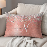 Rose Gold Hübsch Girl Silver Glitzer Funkelnd Dekokissen<br><div class="desc">Dieses schicke Kissendesign mit hübschem silberglänzenden Glitzer auf einer Rose mit goldgebürstetem metallischem Hintergrund ist einfach zu personalisieren.</div>