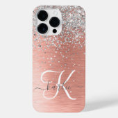 Rose Gold Hübsch Girl Silver Glitzer Funkelnd iPhone Hülle (Rückseite)