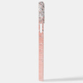 Rose Gold Hübsch Girl Silver Glitzer Funkelnd iPhone Hülle (Rechte Seite)