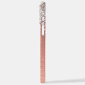 Rose Gold Hübsch Girl Silver Glitzer Funkelnd iPhone Hülle (Linke Seite)
