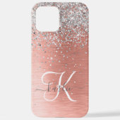 Rose Gold Hübsch Girl Silver Glitzer Funkelnd iPhone Hülle (Rückseite)