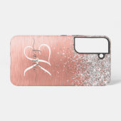 Rose Gold Hübsch Girl Silver Glitzer Funkelnd Samsung Galaxy Hülle (Rückseite (Horizontal))