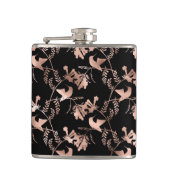 Rose Gold Hummingbird Pattern Flachmann (Vorderseite)