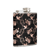 Rose Gold Hummingbird Pattern Flachmann (Rechts)