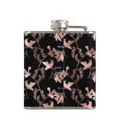 Rose Gold Hummingbird Pattern Flachmann (Rückseite)