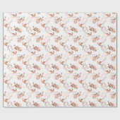 Rose Gold Hummingbird Pattern Wedding Geschenkpapier (Flach)