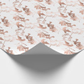 Rose Gold Hummingbird Pattern Wedding Geschenkpapier (Ecke)