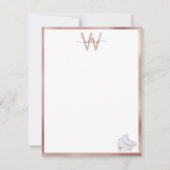 Rose Gold Ice Skate Rosa Skaten Kinder Mitteilungskarte (Vorderseite)