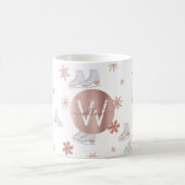 Rose Gold Ice Skate Rosa Skaten Monogram Kaffeetasse (Mittel)