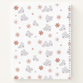 Rose Gold Ice Skate Rosa Skaten Monogram Notizblock (Rückseite)