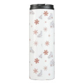 Rose Gold Ice Skate Rosa Skaten Monogram Thermosbecher (Rückseite)