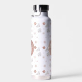 Rose Gold Ice Skate Rosa Skaten Monogram Trinkflasche (Rechts)