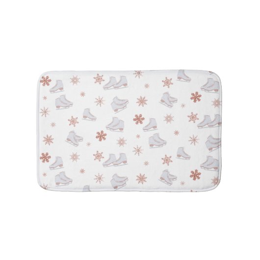 Rose Gold Ice Skate Rosa Skaten-Muster Badematte (Vorderseite)