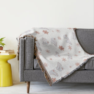 Rose Gold Ice Skate Rosa Skaten-Muster Decke