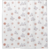 Rose Gold Ice Skate Rosa Skaten-Muster Duschvorhang (Vorderseite)