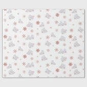 Rose Gold Ice Skate Rosa Skaten-Muster Geschenkpapier (Flach)