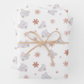 Rose Gold Ice Skate Rosa Skaten-Muster Geschenkpapier Set (Beispiel)