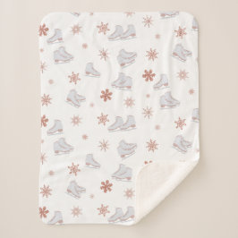 Rose Gold Ice Skate Rosa Skaten-Muster Sherpadecke
