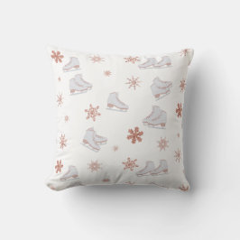 Rose Gold Ice Skates Blush Pink Skating Pattern Kissen