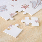 Rose Gold Ice Skates Blush Pink Skating Pattern Puzzle (Seite)