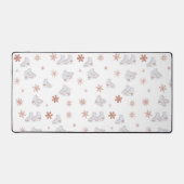 Rose Gold Ice Skates Blush Pink Skating Pattern Schreibtischunterlage (Vorderseite)