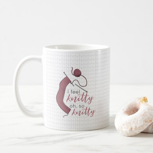 Rose Gold Ich fühle mich Knitty, Oh, so Knitty Kaffeetasse (Mit Donut)