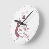 Rose Gold Ich fühle mich Knitty, Oh, so Knitty Runde Wanduhr (Winkel)