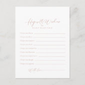 Rose Gold Idyllic Baby Shower Hopps & Wish Card Postkarte (Vorderseite)