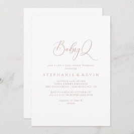 Rose Gold Idyllic BabyQ Baby Duschgrill Einladung