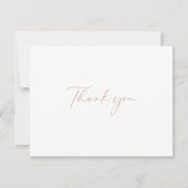 Rose Gold Idyllic Calligraphy Flat Wedding Dankeskarte (Vorderseite)