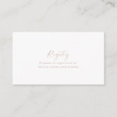 Rose Gold Idyllic Stylish Wedding Gift Registry Begleitkarte (Vorderseite)