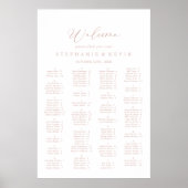 Rose Gold Idyllische Alphabetische Sitzkarte Poster (Vorne)