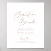 Rose Gold Idyllische stilvolle Signature Drinks Poster (Vorne)