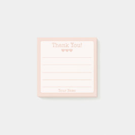 Rose Gold Ihren Namen und Herzen Vielen Dank Post-it Klebezettel