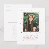 Rose Gold im Sterne Foto Abschluss Postkarte (Vorne/Hinten)