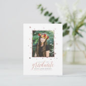 Rose Gold im Sterne Foto Abschluss Postkarte (Stehend Vorderseite)